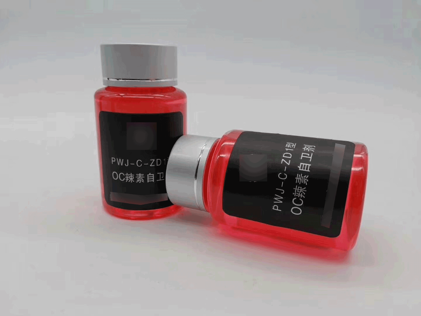 防狼辣椒喷雾剂透明可视容量检查示意图 可视透明灌装辣椒喷雾剂容量检查细节图